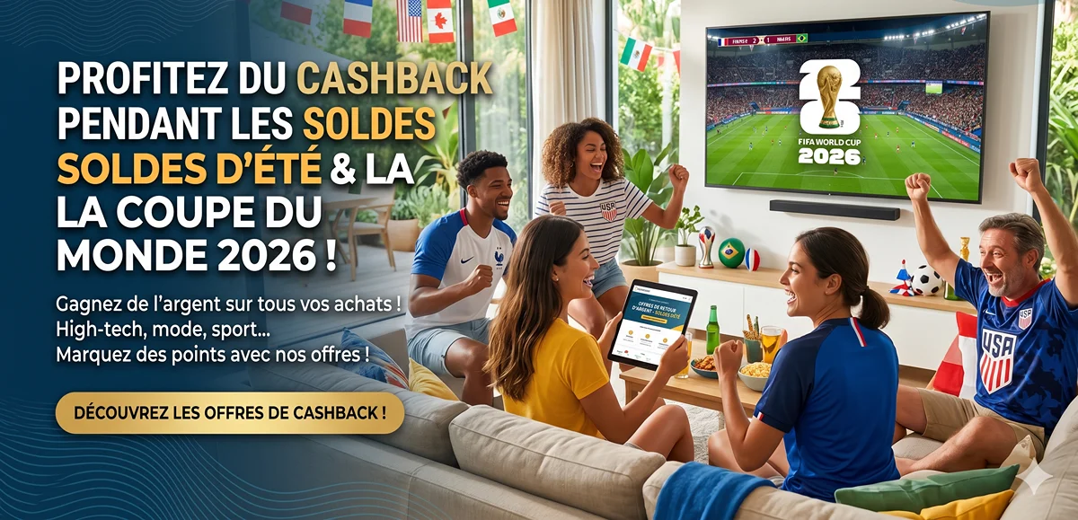 Bannière d'accueil Soldes et Coupe du monde 2026